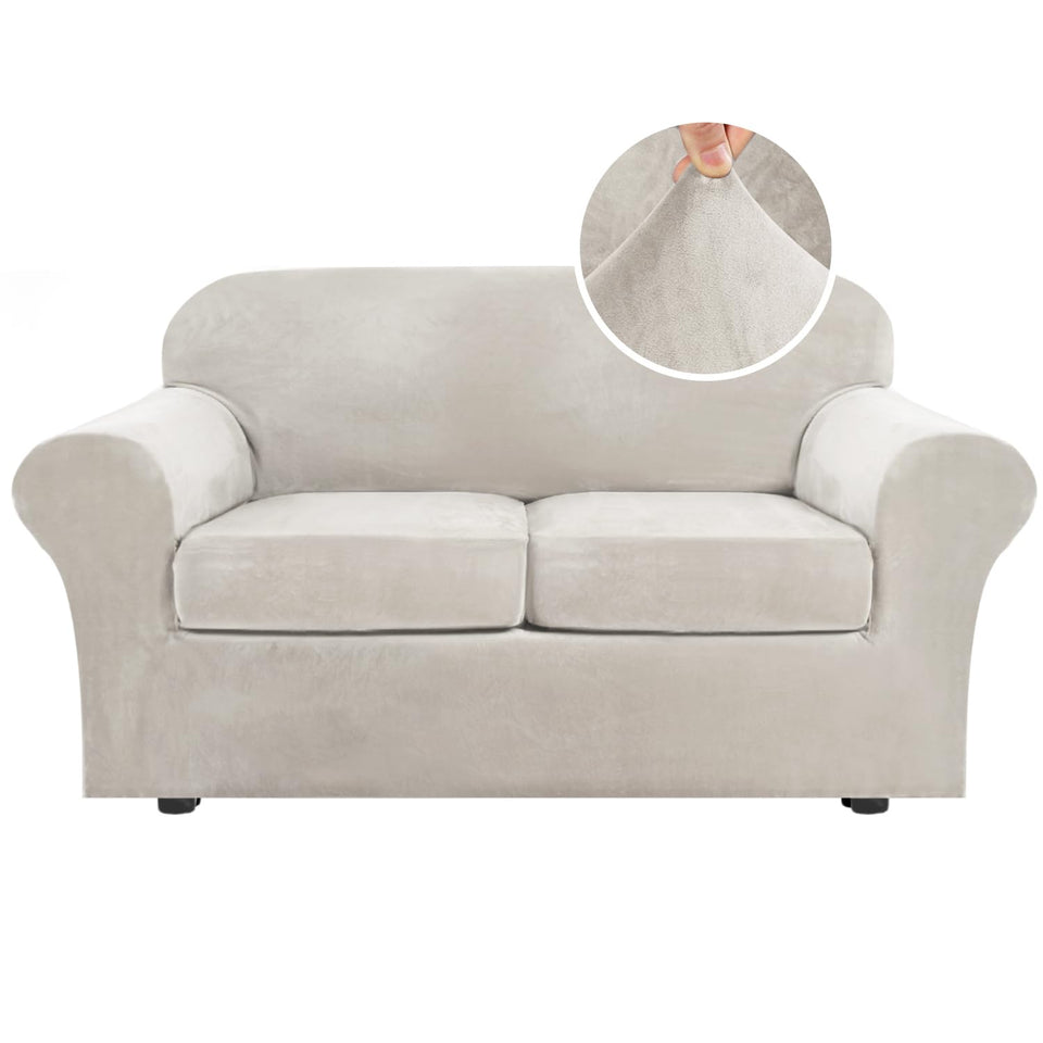 H.VERSAILTEX Real Velvet Plush base cover on sofa, smooth and protected.