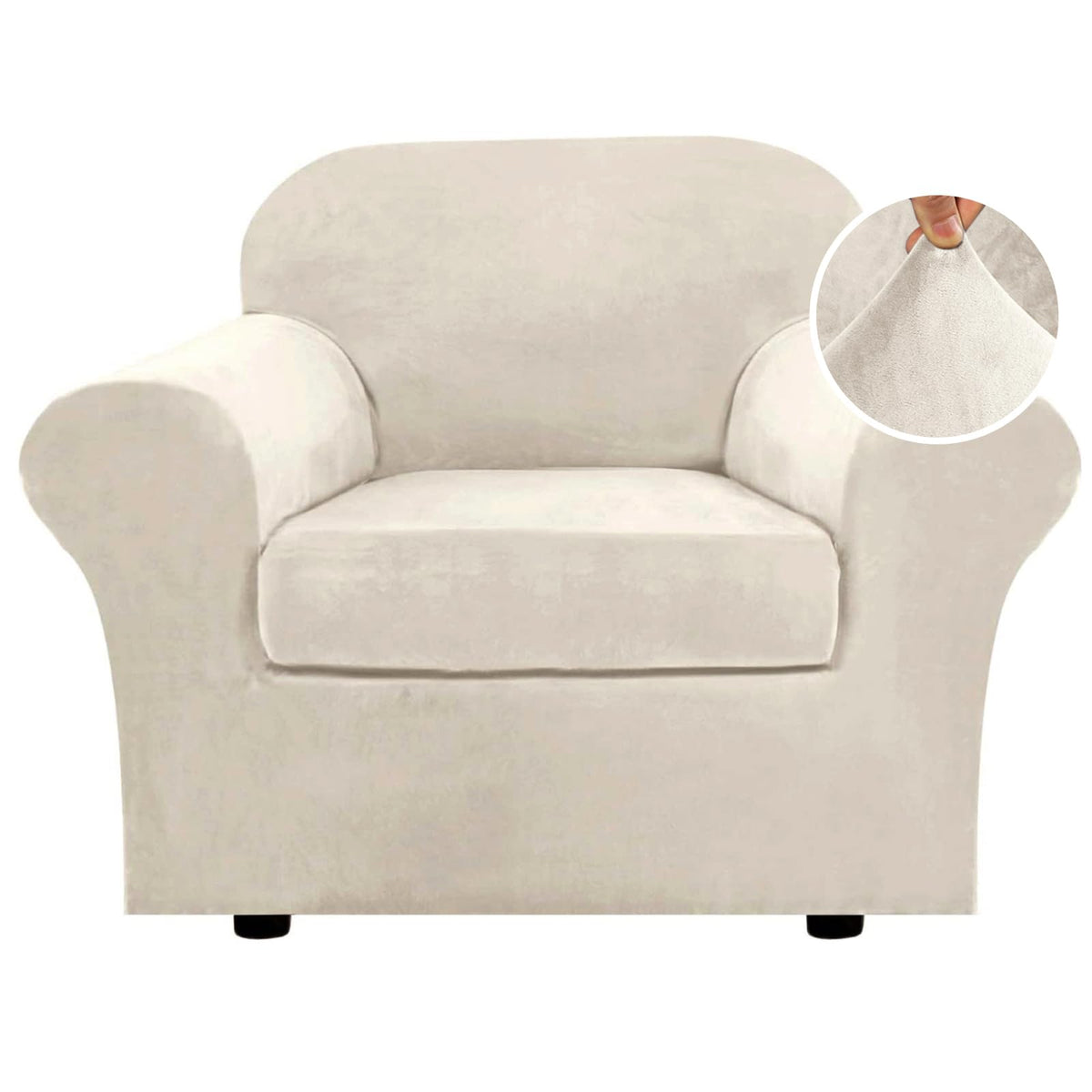 H VERSAILTEX rich velvet slipcover base fits sofas up to 49 inches for a smooth tailored appearance