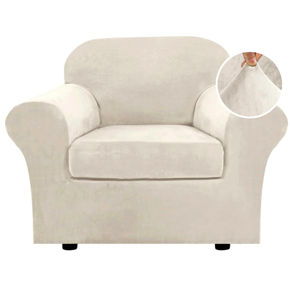 H VERSAILTEX rich velvet slipcover base fits sofas up to 49 inches for a smooth tailored appearance