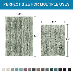 H.VERSAILTEX Sage bath rugs are machine washable for easy maintenance.
