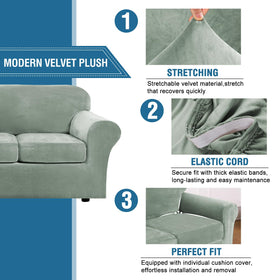 Non-slip elastic edges of H.VERSAILTEX slipcover grip seating securely