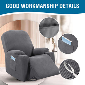 H.VERSAILTEX recliner cover grey back view presents a seamless, tidy look.