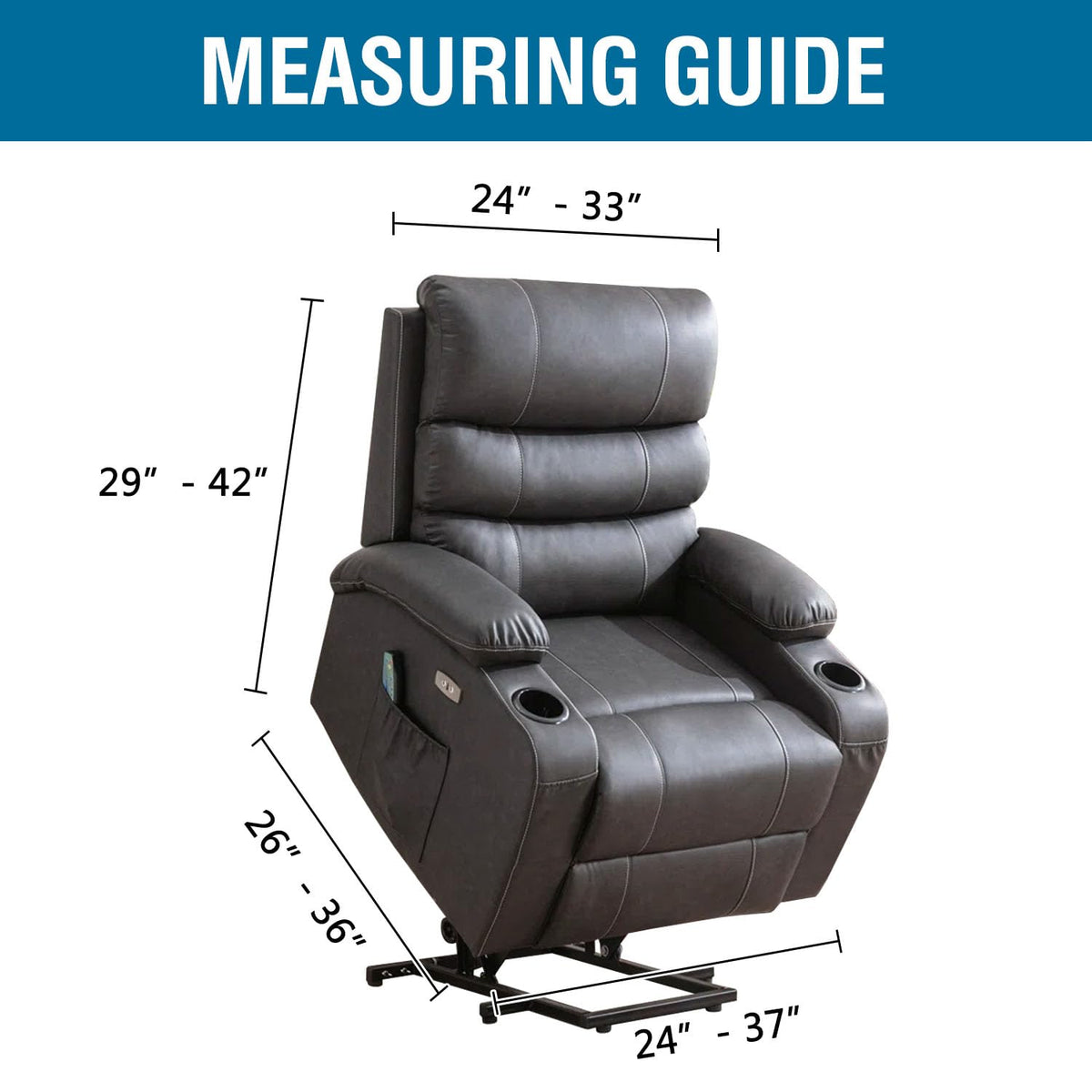 H.VERSAILTEX recliner cover grey side pocket highlights convenient storage use.