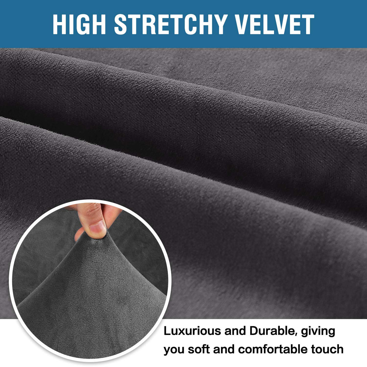 H.VERSAILTEX loveseat cover 58-72 inch gray, renews upholstery with subtle luxury