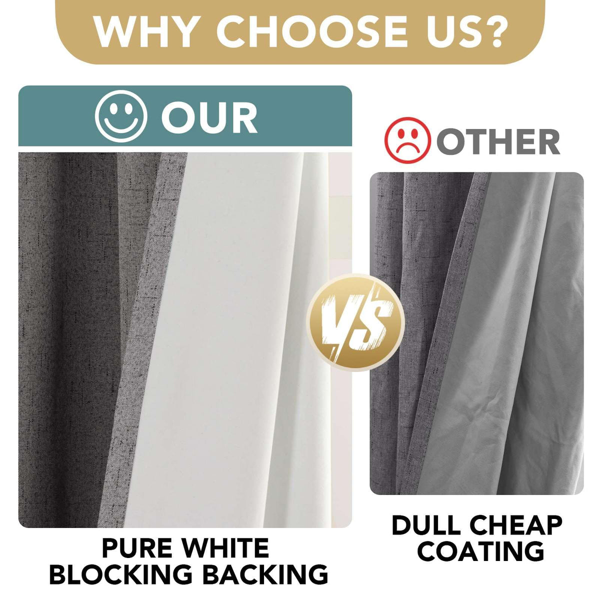 H.VERSAILTEX linen-look fabric close-up shows subtle texture and premium drape.