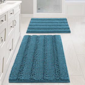 H.VERSAILTEX turquoise bathroom rug 2-piece set offers plush comfort.