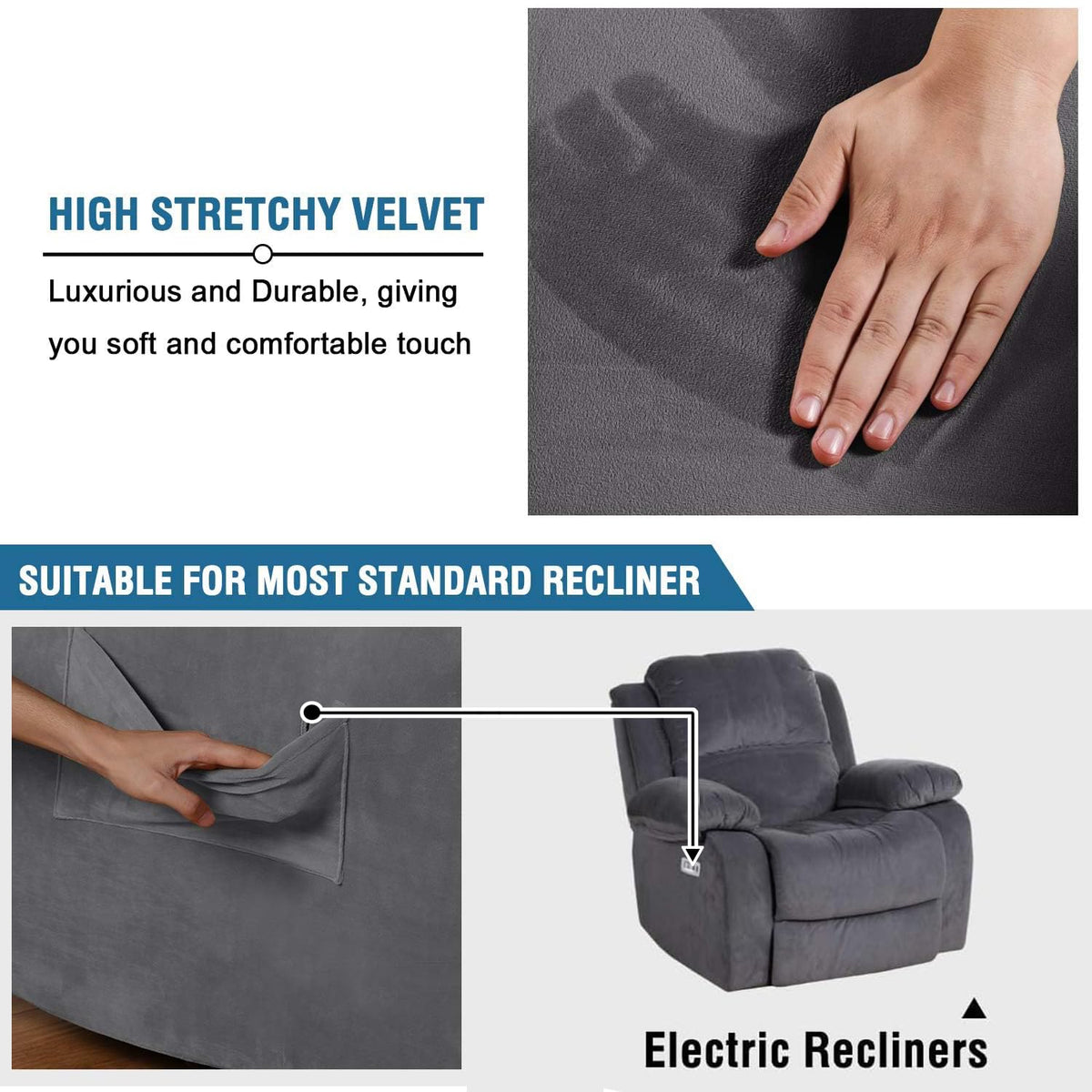 H.VERSAILTEX velvet recliner cover close-up fabric highlighting soft texture and durable fibers.