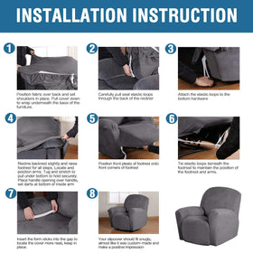 H.VERSAILTEX velvet recliner cover foam-sticks close-up aids in staying in place.