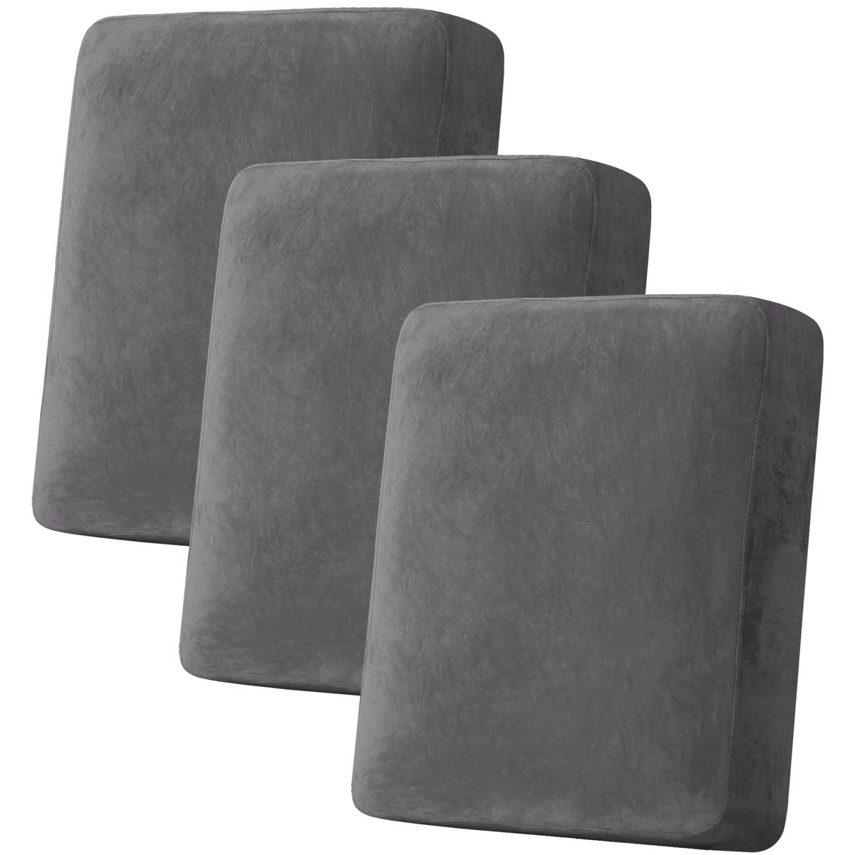 H.VERSAILTEX velvet stretch cushion cover set in grey protects cushions while elevating style