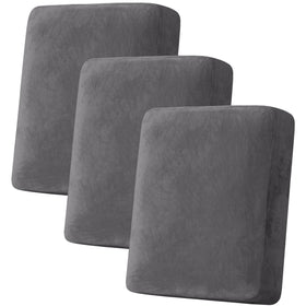 H.VERSAILTEX velvet stretch cushion cover set in grey protects cushions while elevating style