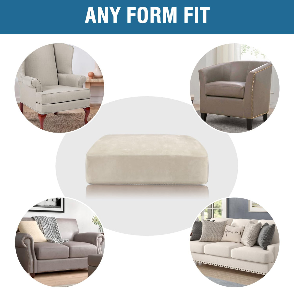 Three-piece XL cushion cover set on a sofa setup