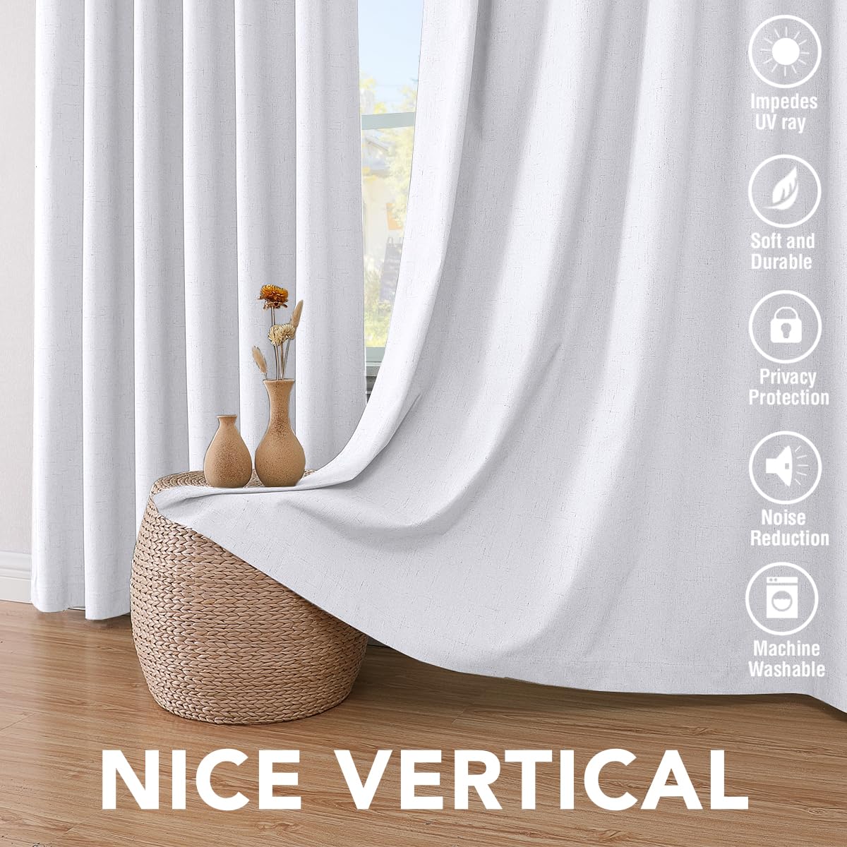 H.VERSAILTEX 100% blackout drapes create a cozy night-time ambiance.