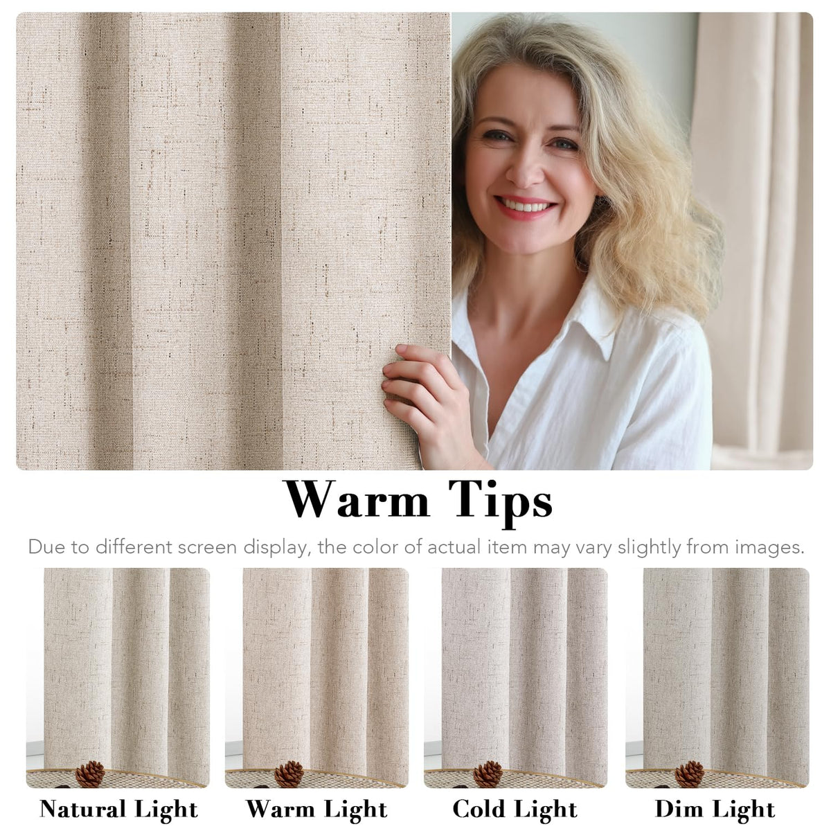 H.VERSAILTEX Grommet-top curtains with anti-rust hardware for easy hanging.