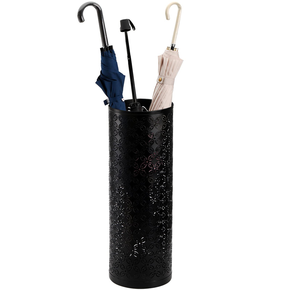 Hacaroa round umbrella stand front view showing sturdy base for entryways