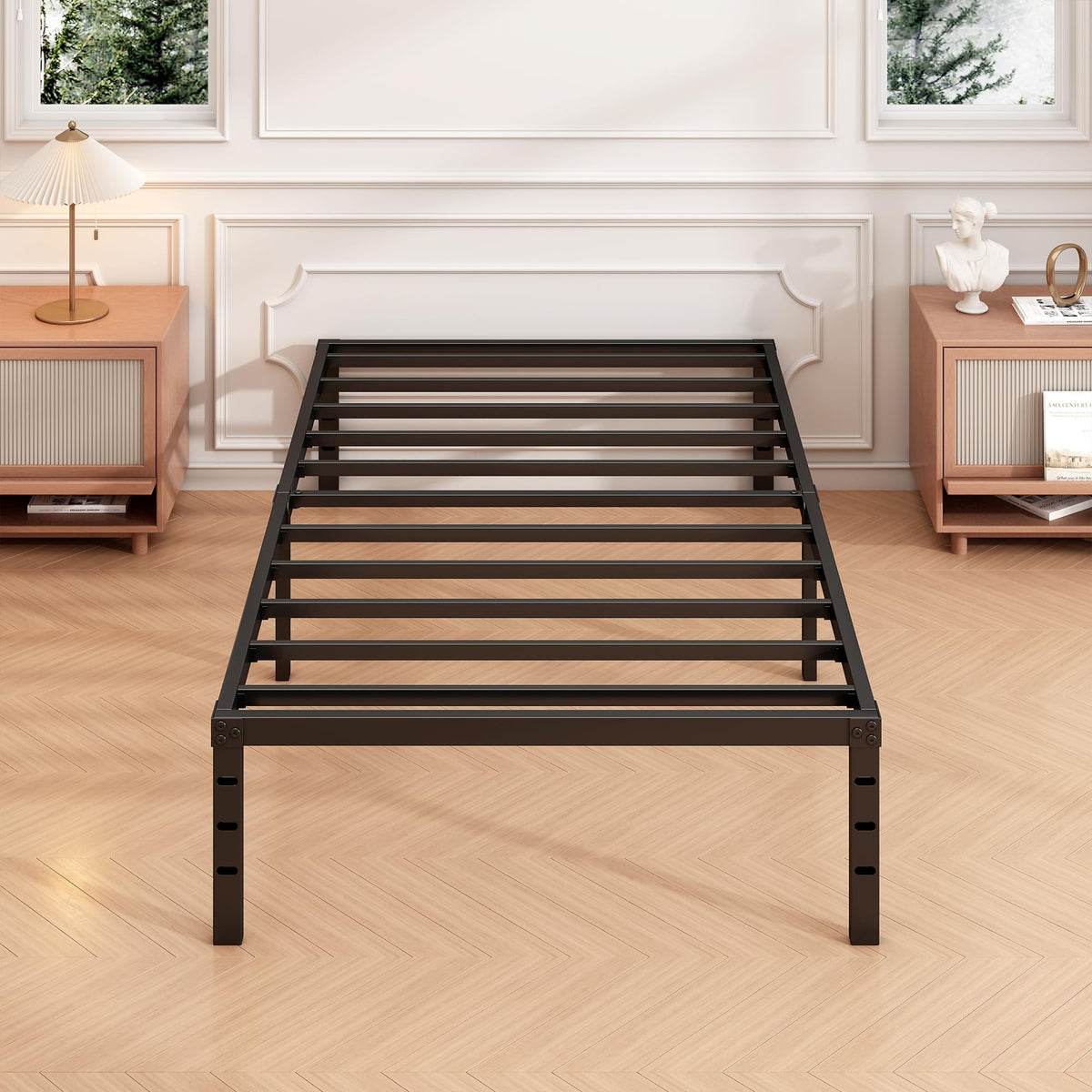 Hafenpo 12 Inch Twin Bed Frame assembly-steps image shows easy setup