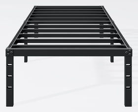 Hafenpo 12 Inch Twin Bed Frame side view shows sturdy metal construction and clean lines