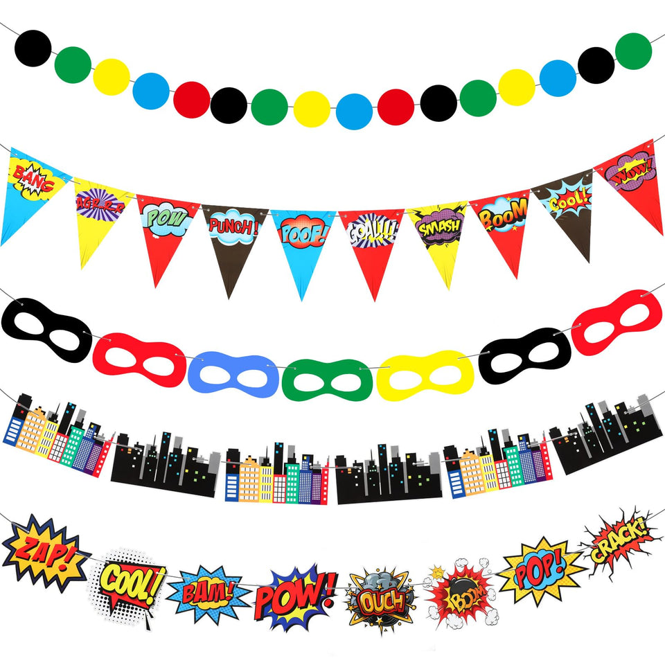Hahafelt hero banner decor with colorful patterns enhances party ambiance.