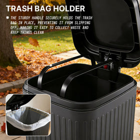 Hahhomei ABS material trash can resists weather for long outdoor durability.