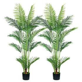HAIHONG 4-5ft artificial palm tree with real touch leaves brightens indoor spaces