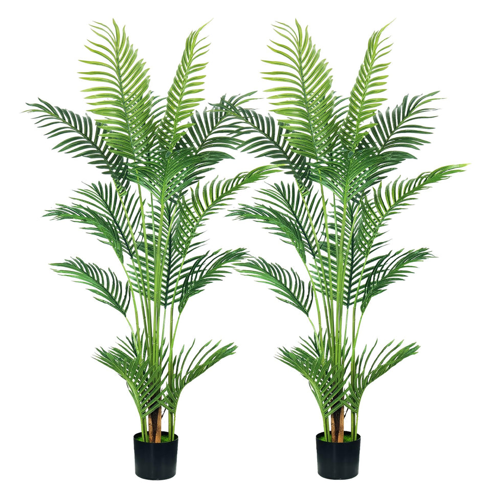 HAIHONG 4-5ft artificial palm tree with real touch leaves brightens indoor spaces