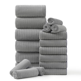 Hailea 18-piece bath towel set shown together for a spa-like home bathroom