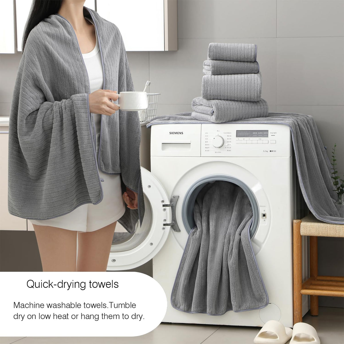 Hailea 600gsm absorbent towels demonstrate quick-dry performance