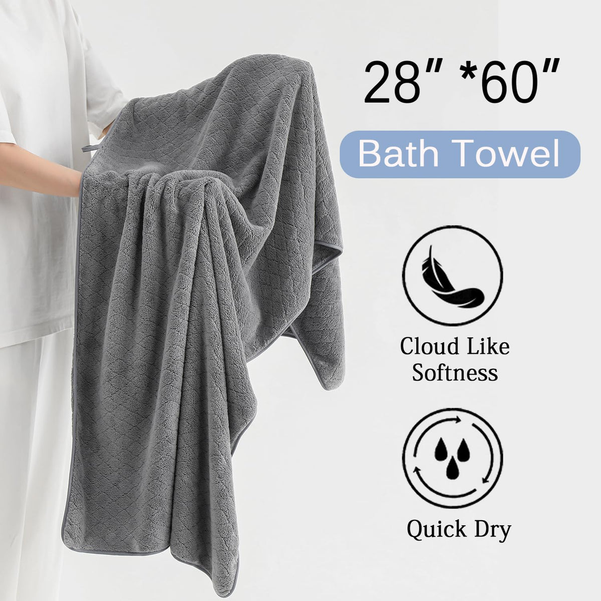 Hailea towels with 600 GSM microfiber for plush absorbency and durability