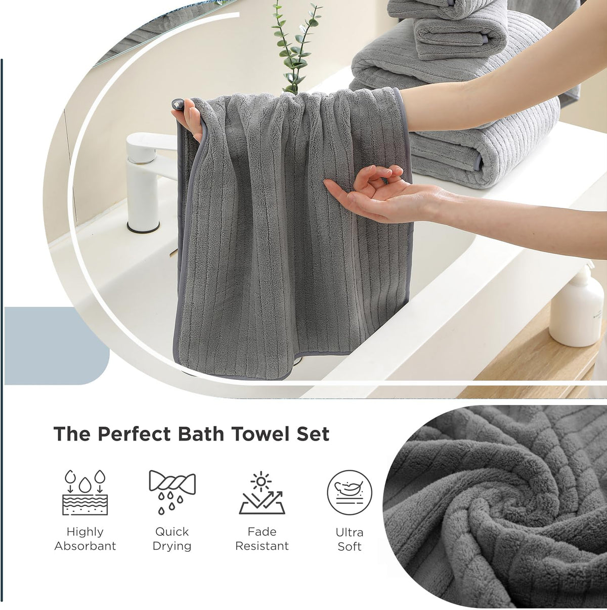 Hailea hotel-spa style bath towels for hotel-like comfort at home