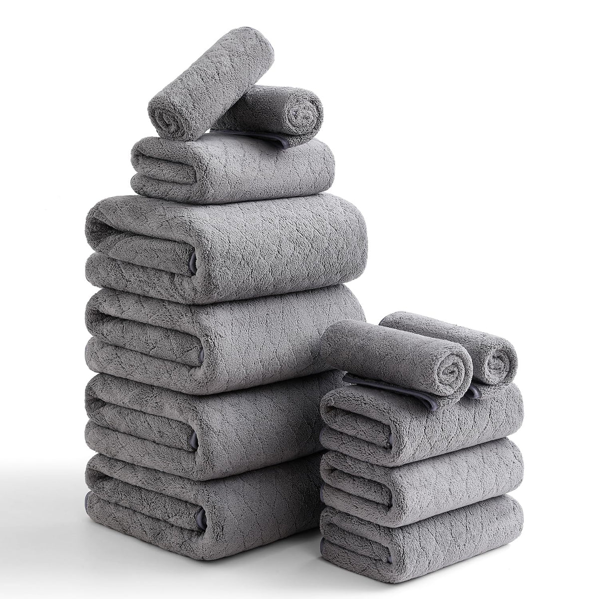 Hailea luxury bath towels set with four bath towels, plush and quick-drying for home spa