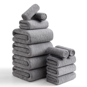 Hailea luxury bath towels set with four bath towels, plush and quick-drying for home spa