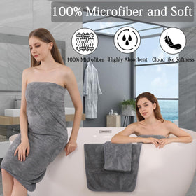 Hailea luxury bath towels set with four hand towels, soft and highly absorbent