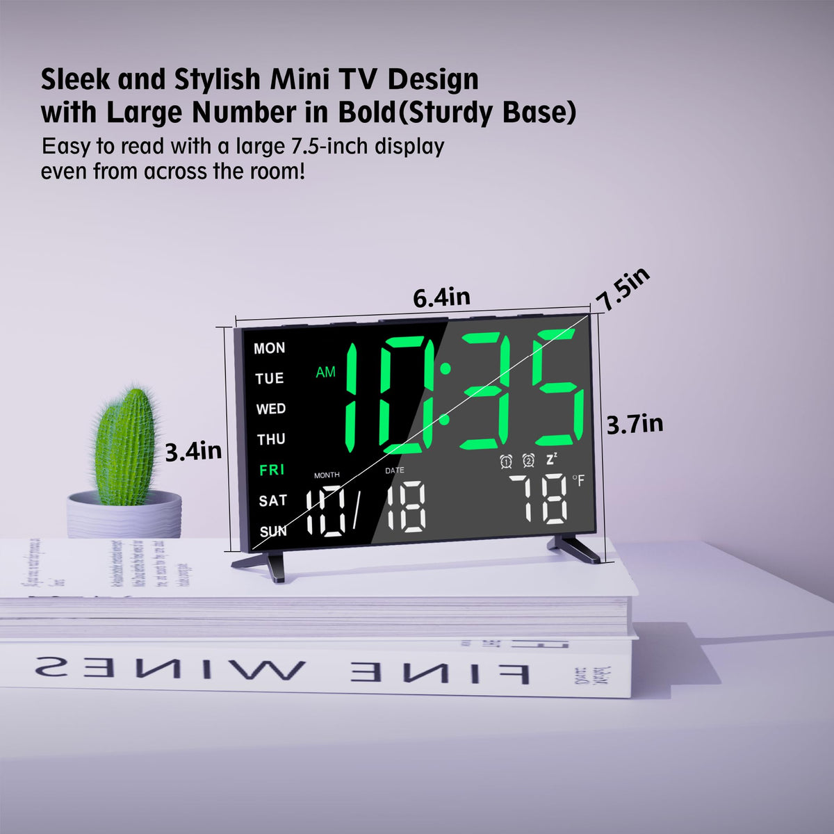 Bedroom setup featuring the Haimiage mirror alarm clock for stylish minimalism.