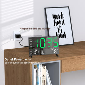 Haimiage clock temperature display shows indoor climate in real time.