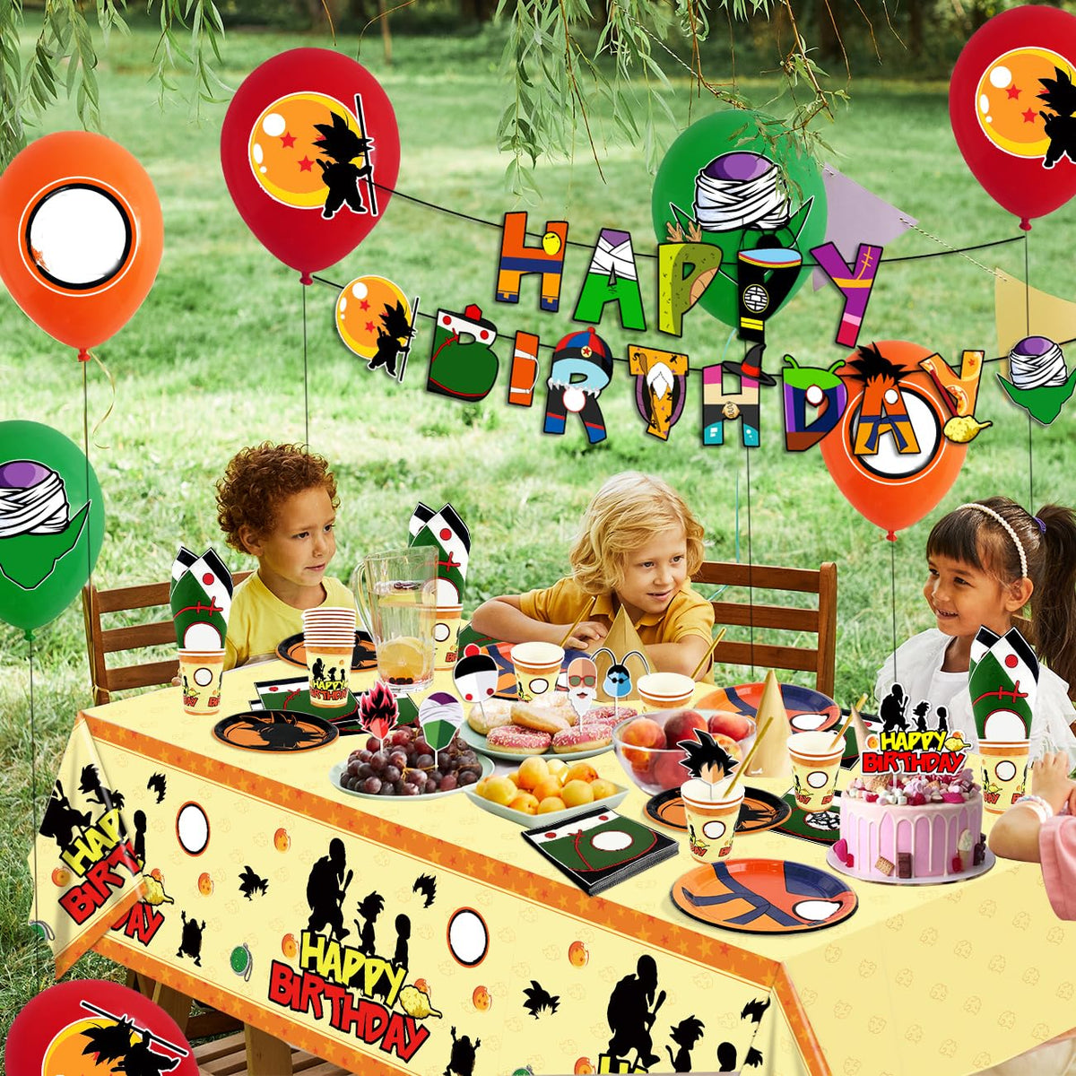 Haimimall anime tablecloth balloons transform space into an immersive party scene