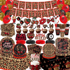 Haimimall banner with cheetah-cherry motif creates a bold leopard-inspired entrance