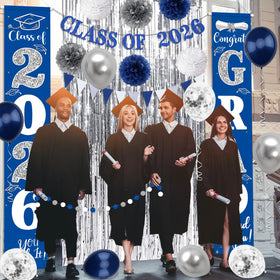 Haimimall fringe curtains create a dramatic graduation backdrop