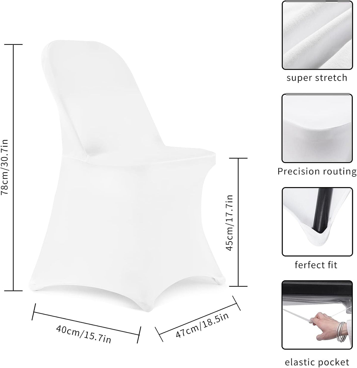 HAINARverS chair cover shows elastic corner bags securing a stable seat.