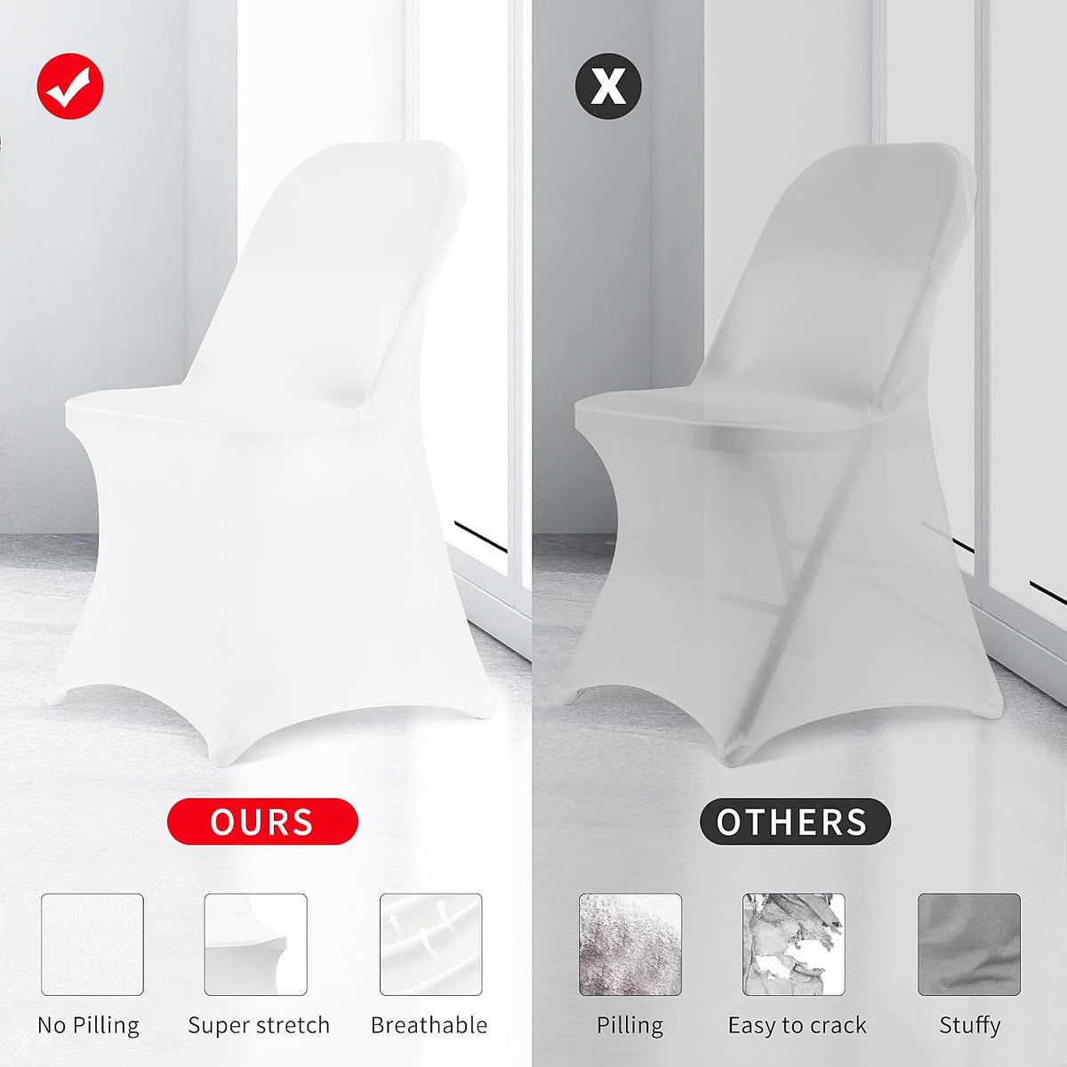 HAINARverS chair cover is machine washable for easy cleanup after events.