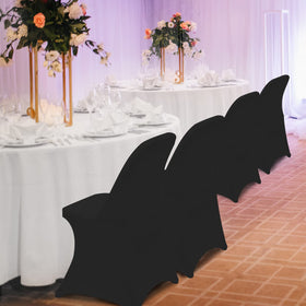HAINARverS black chair cover elevates wedding decor with a neat, crease-free look.