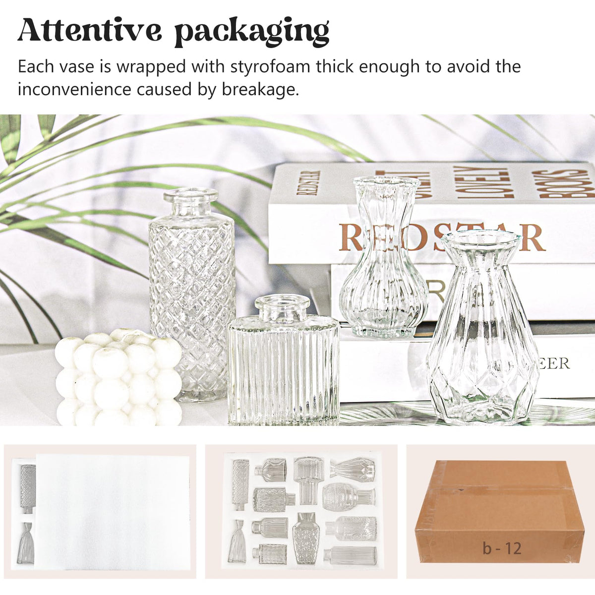 HAISIWLKJ packaging protects vases during transit for safe delivery.