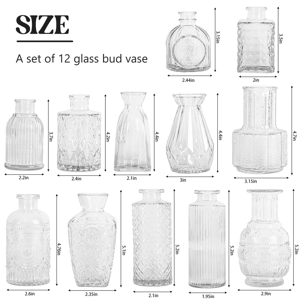 HAISIWLKJ retro etched glass vases add romantic charm to home decor.