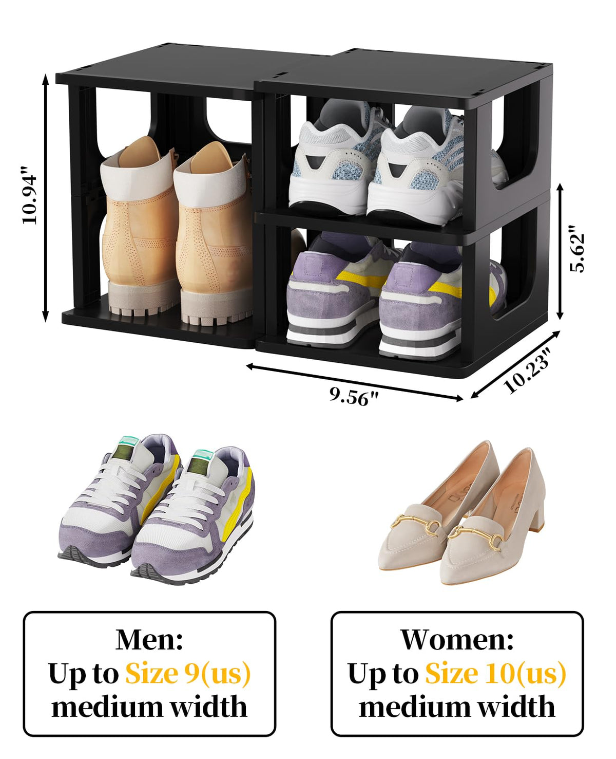 HAIXIN five-tier shelves maximize closet organization and reachability.