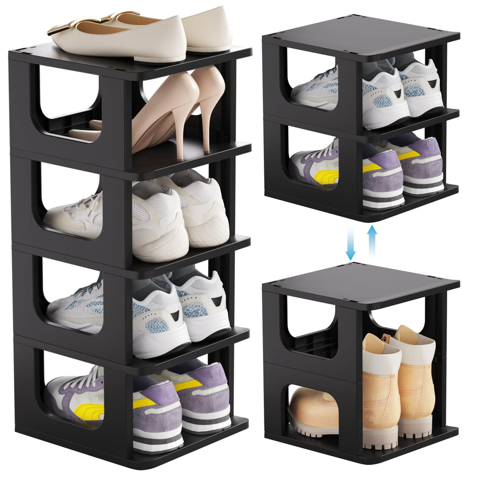 HAIXIN vertical shoe organizer rack saves space and reduces clutter.
