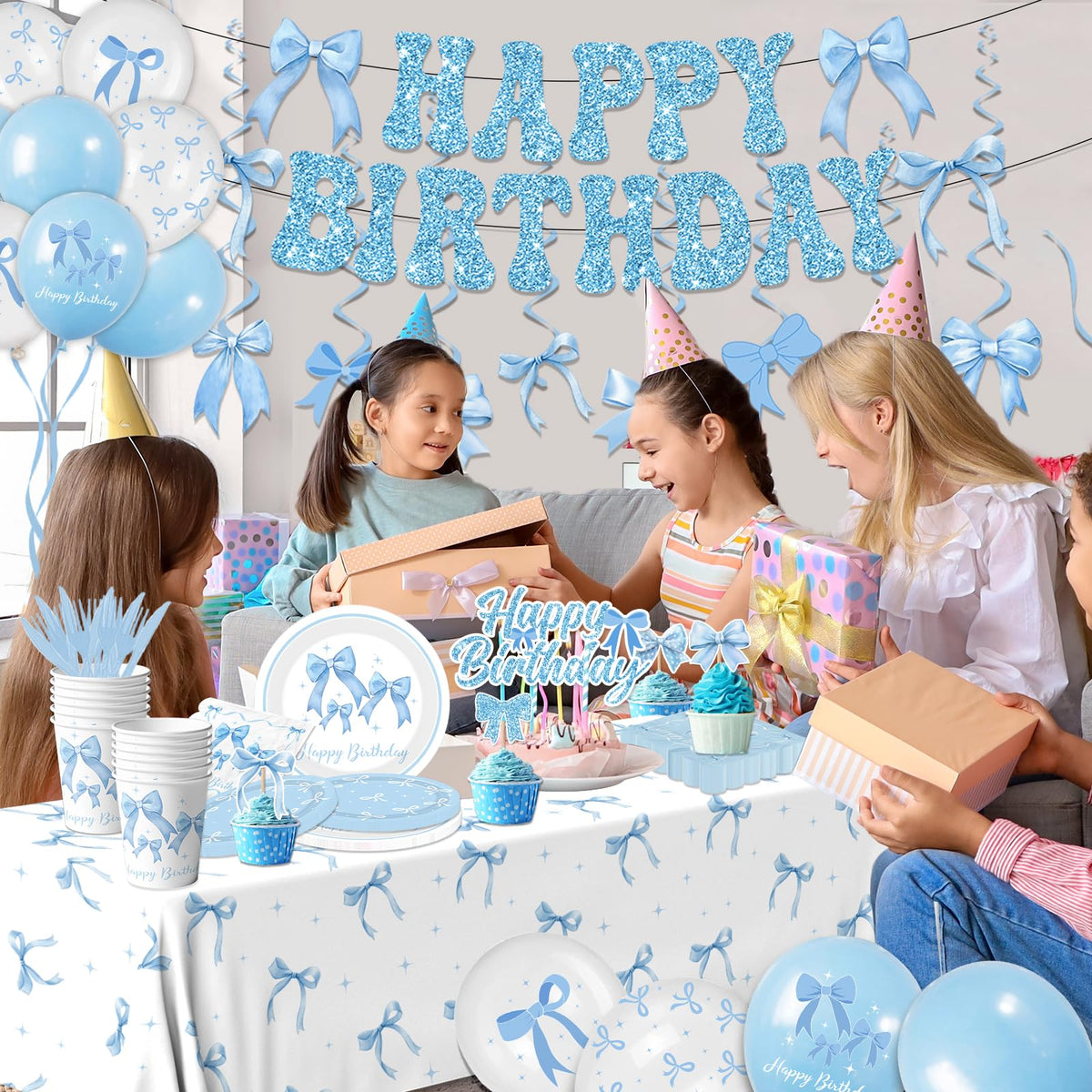 HAKOTI blue bow napkins are soft and absorbent for guests