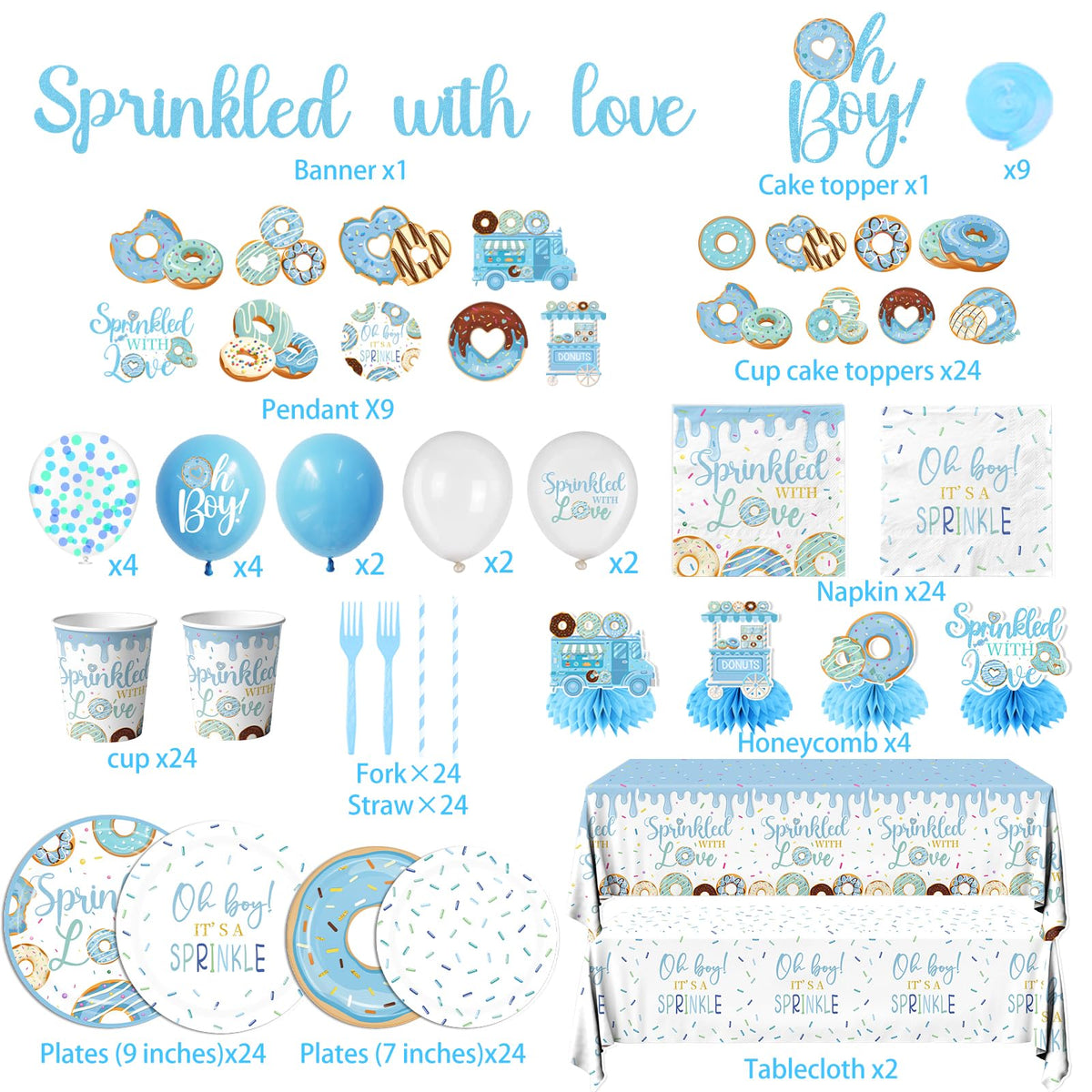 HAKOTI blue honeycomb balls add playful, photo-ready accents.