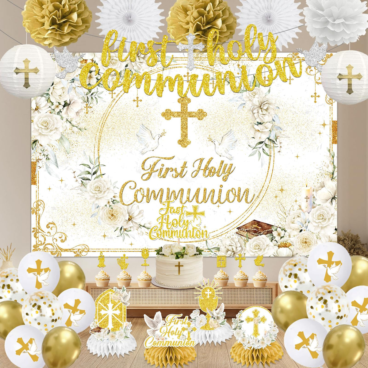 HAKOTI first communion cupcake toppers decorate treats with celebratory detail