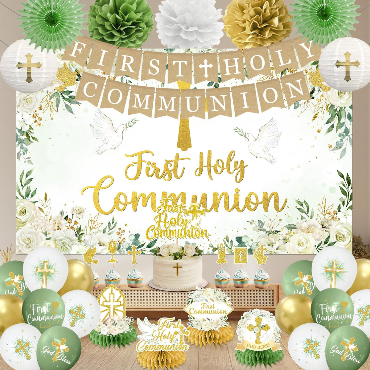 HAKOTI first holy communion cupcake toppers spark celebratory dessert details.