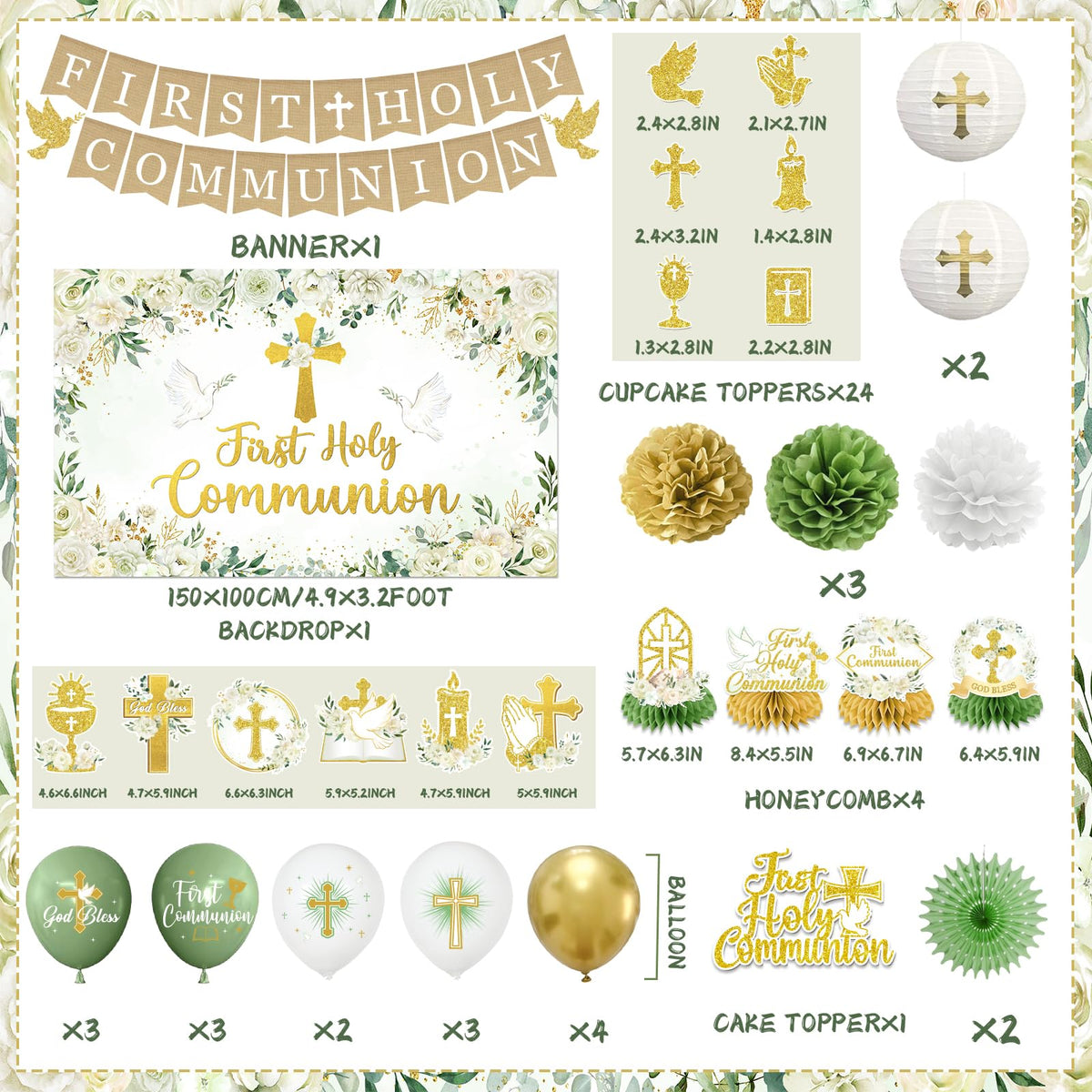 HAKOTI honeycomb centerpieces for baptism decorations create subtle focal points.