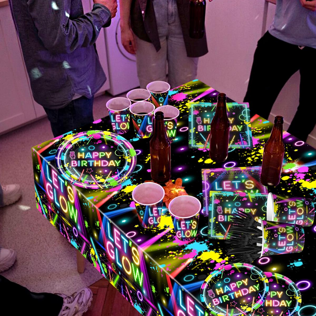 Hakoti neon napkins 6.5x6.5 inch stylish and convenient for quick cleanup.