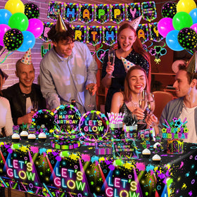 HAKOTI neon party dessert plates ideal for sweet treats and quick cleanup
